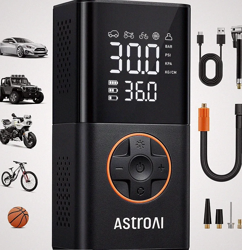 AstroAI L7 Tire Inflator Portable Air Compressor Cordless Mini Bike Pump 150 PSI