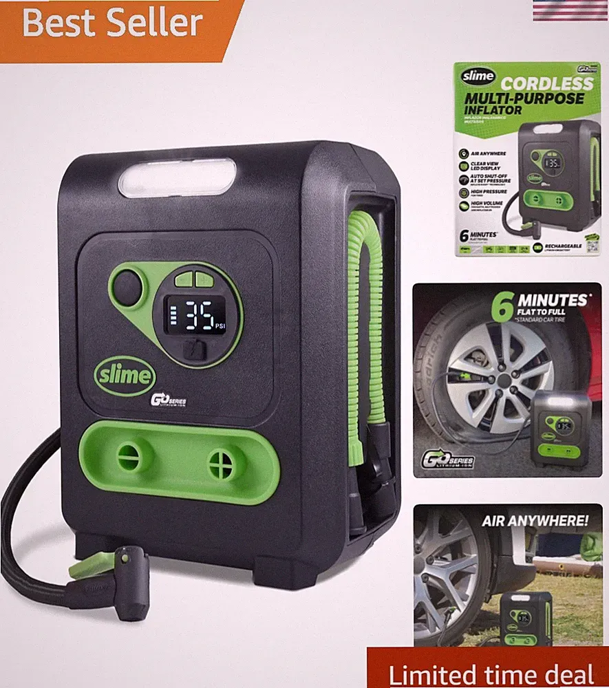 Multi-Purpose Cordless Air Compressor with Auto Shut-Off for All Inflatables