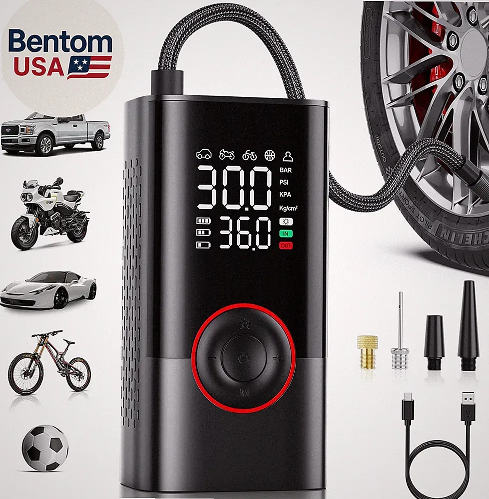 Tire Inflator Portable Air Compressor - Portable Cordless Mini Air Pump with Dig